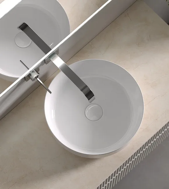 Тумба под раковину со столешницей Sancos Snob R 100 beige soft, столешница бежевая Sancos — Оригинал
