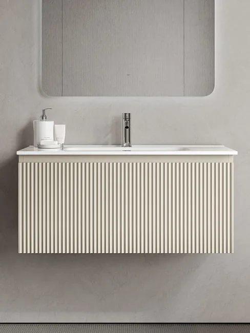 Тумба под раковину Sancos Snob R 1.0 90 подвесная Beige soft (капучино), SNR1.090CE Sancos — Оригинал