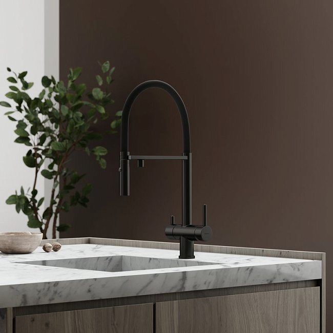 Смеситель для кухни Sancos Imola SC4010MB с гибким изливом, черный матовый Sancos — Оригинал