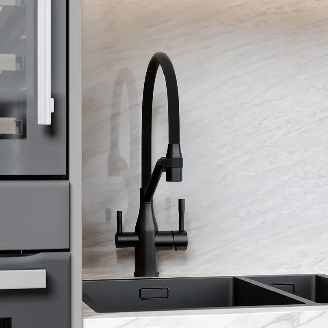 Смеситель для кухни Sancos Orta SC4008MB с гибким изливом, черный матовый Sancos — Оригинал