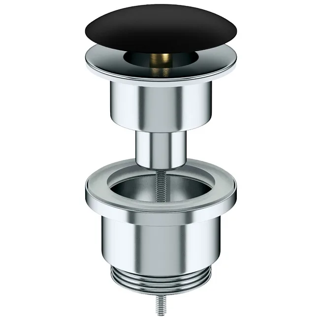 Донный клапан Ceramicanova, click-clack, черный матовый, 70003MBnc Sancos — Оригинал