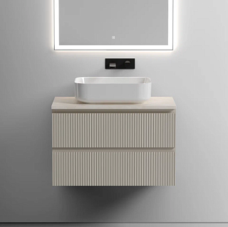 Тумба под раковину со столешницей Sancos Snob T 80 beige soft, столешница бежевая