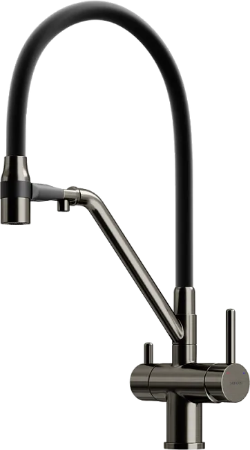 Смеситель для кухни Sancos Dora SC4003GG с гибким изливом, вороненая сталь Sancos — Оригинал