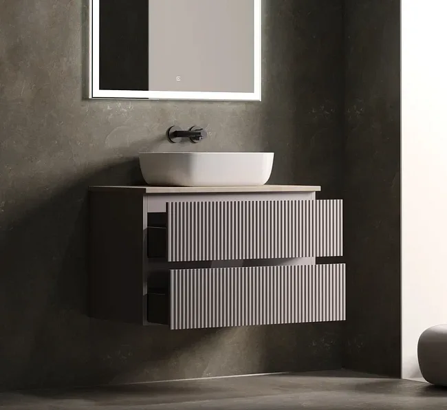 Тумба под раковину со столешницей Sancos Snob R 100 doha soft, столешница бежевая Sancos — Оригинал