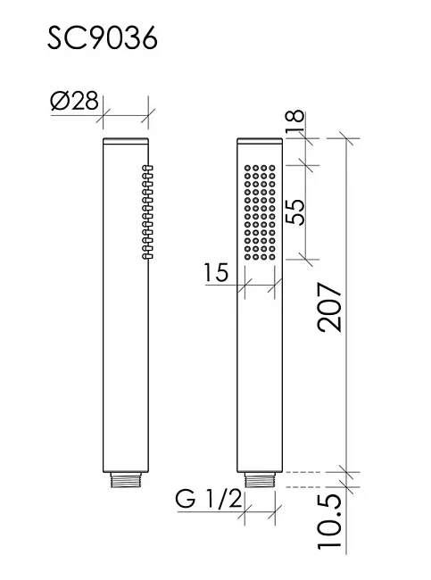 Душевая лейка Sancos Stick SC9036MB черный матовый Sancos — Оригинал