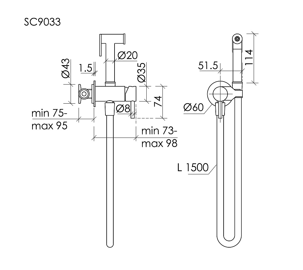 Гигиенический душ Sancos Etna SC9033CH С ВНУТРЕННЕЙ ЧАСТЬЮ, хром Sancos — официальный сайт