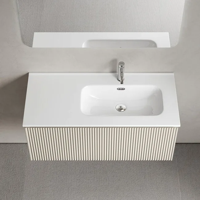 Тумба под раковину Sancos Snob R 1.0 100 подвесная Beige soft (капучино), SNR1.0100RCE Sancos — Оригинал