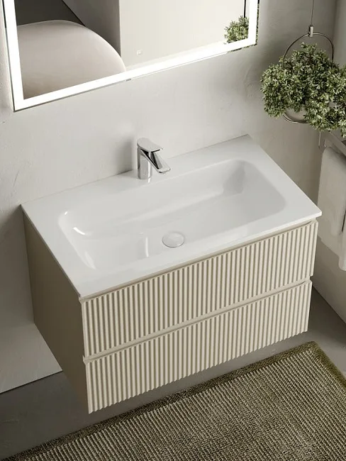 Тумба под раковину Sancos Snob R 80 подвесная Beige soft (капучино), SNR80CE Sancos — Оригинал
