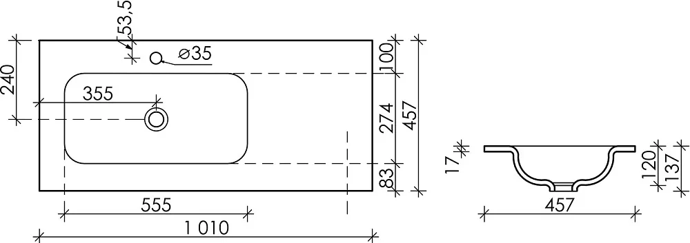 Мебельная раковина Ceramicanova Grace CN7014 100 Sancos — официальный сайт