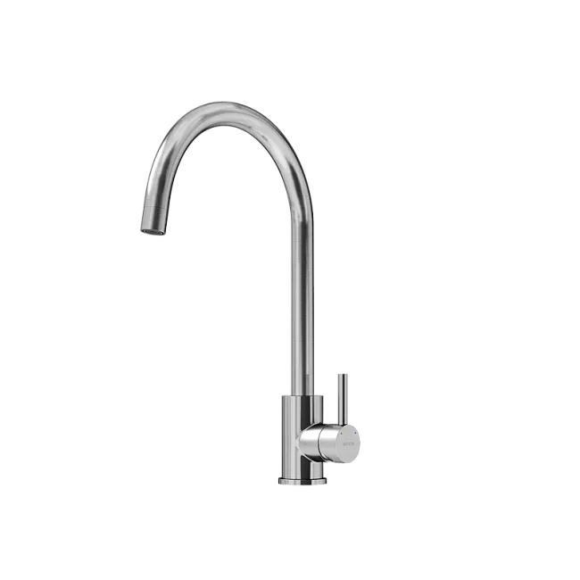Смеситель для кухни Sancos Stainless, с поворотным R изливом, нержавеющая сталь SC12001SS Sancos — Оригинал