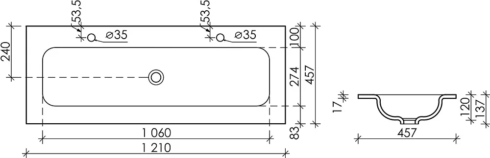 Мебельная раковина Ceramicanova Grace CN7016 120 Sancos — официальный сайт