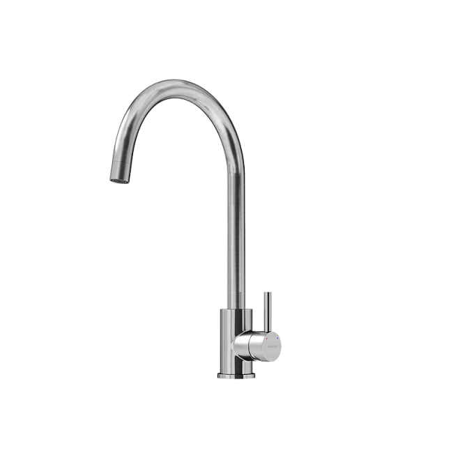 Смеситель для кухни Sancos Stainless, с поворотным R изливом, нержавеющая сталь SC12001SS Sancos — Оригинал