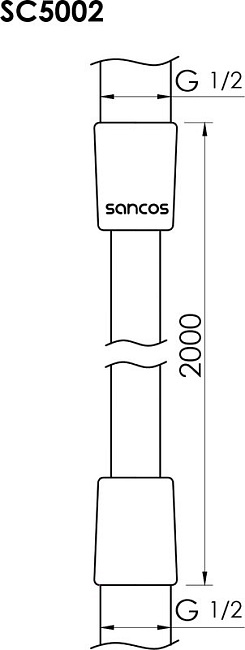 Душевой шланг Sancos SC5002MB, 200 см, черный матовый Sancos — Оригинал