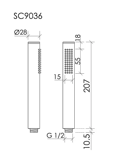 Душевая лейка Sancos Stick SC9036BB брашированная бронза Sancos — Оригинал