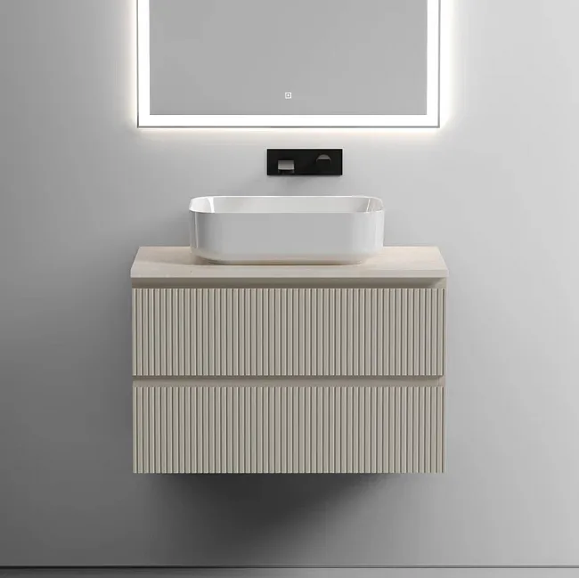 Тумба под раковину со столешницей Sancos Snob T 80 beige soft, столешница бежевая Sancos — Оригинал