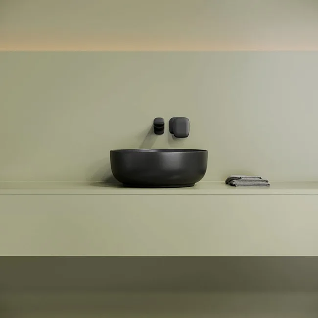 Накладная раковина Ceramicanova Taycan CN12003MB 37х37 матовая черная Sancos — Оригинал