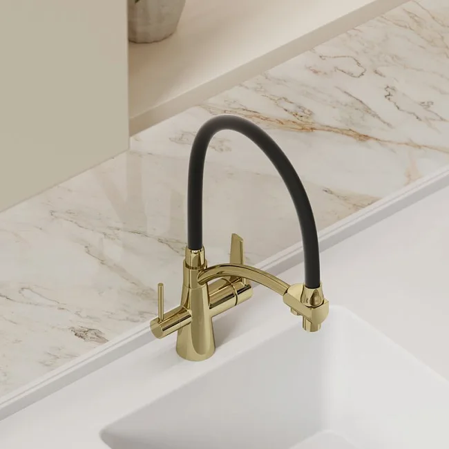 Смеситель для кухни Sancos Eri SC4001ZG с гибким изливом, полированное золото Sancos — Оригинал