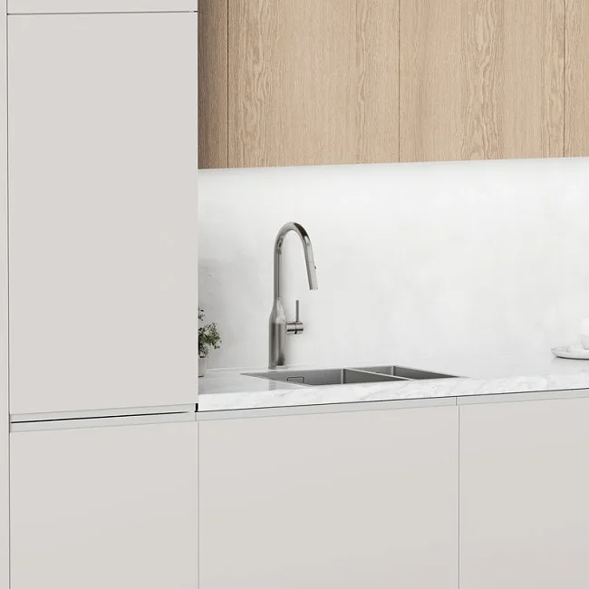 Смеситель для кухни Sancos Grand SC4002BNG с вытяжным изливом, нержавеющая сталь Sancos — Оригинал