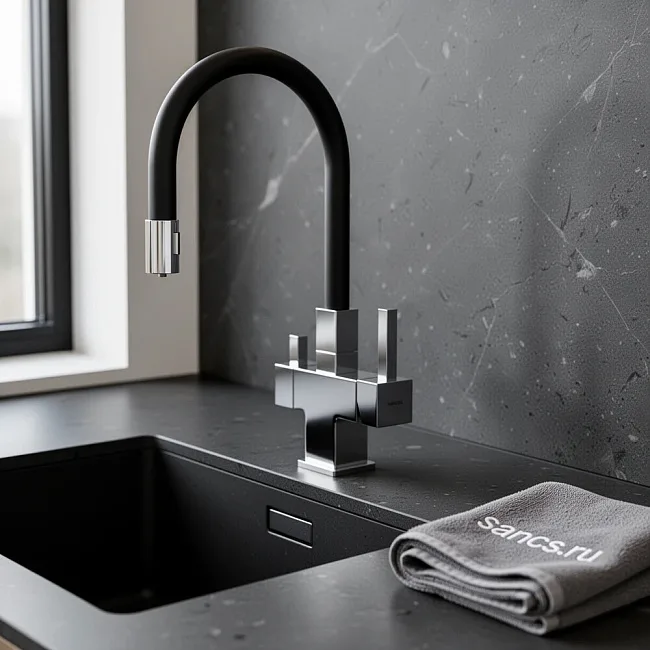 Смеситель для кухни Sancos Arno SC4005CH с гибким изливом, хром Sancos — Оригинал