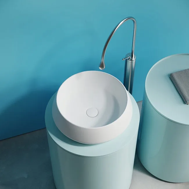 Раковина накладная Ceramicanova Maya круглая 40 см цвет белый матовый CN12004MW Sancos — Оригинал