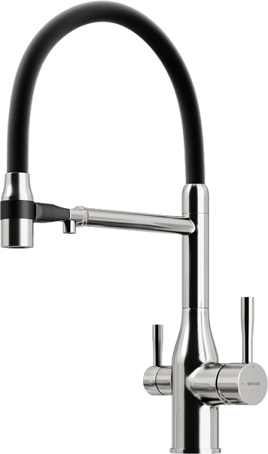 Смеситель для кухни Sancos Garda SC4009BN с гибким изливом, брашированный никель Sancos — Оригинал