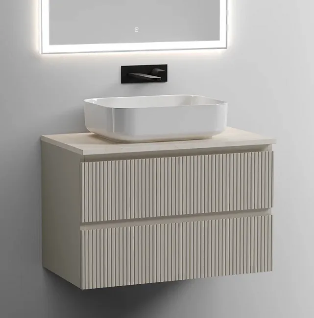 Тумба под раковину со столешницей Sancos Snob T 80 beige soft, столешница бежевая Sancos — Оригинал