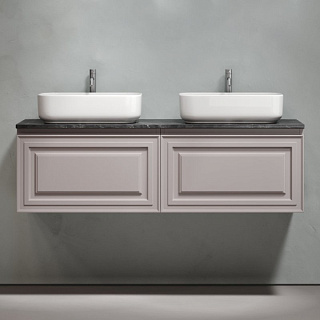 Тумба с раковиной Sancos Very 140 doha soft, столешница черный мрамор TT140A1X, раковина CN5043
