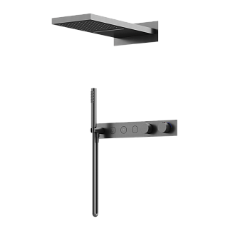 Душевой комплект Sancos Linn SC9023GG С ВНУТРЕННЕЙ ЧАСТЬЮ, вороненая сталь