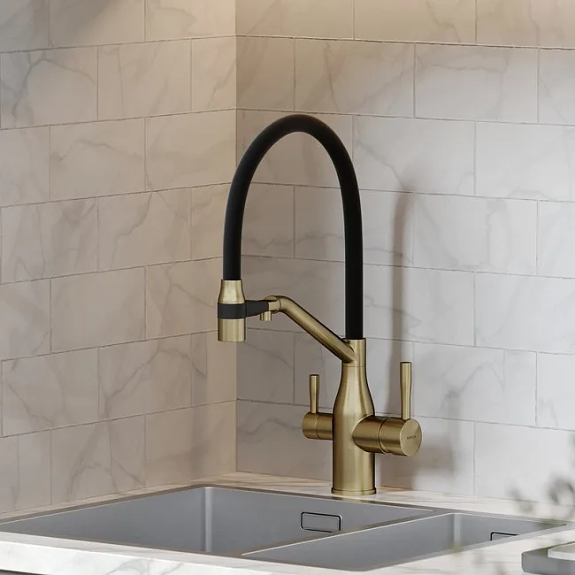 Смеситель для кухни Sancos Orta SC4008BG с гибким изливом, брашированное золото Sancos — Оригинал