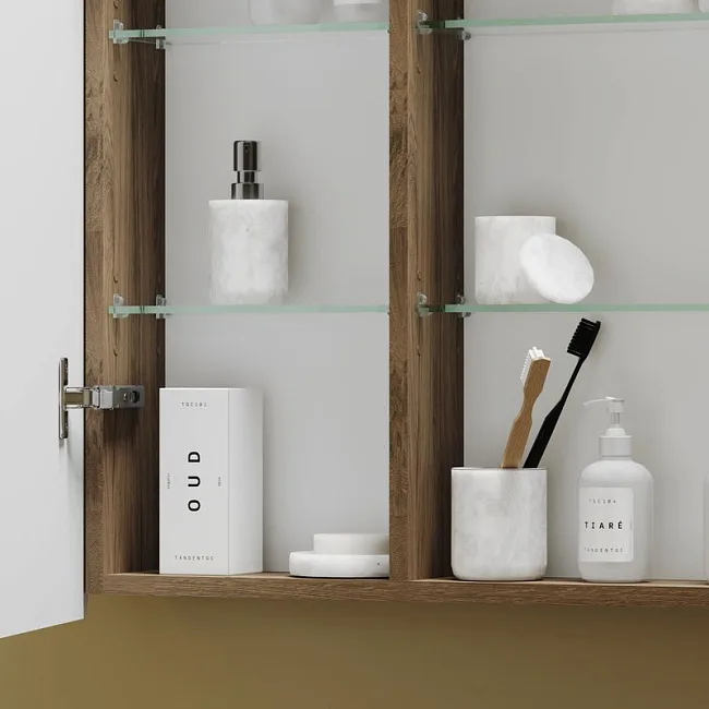 Зеркало-шкаф Sancos Mirror 90 с подсветкой, дуб чарльстон Sancos — Оригинал