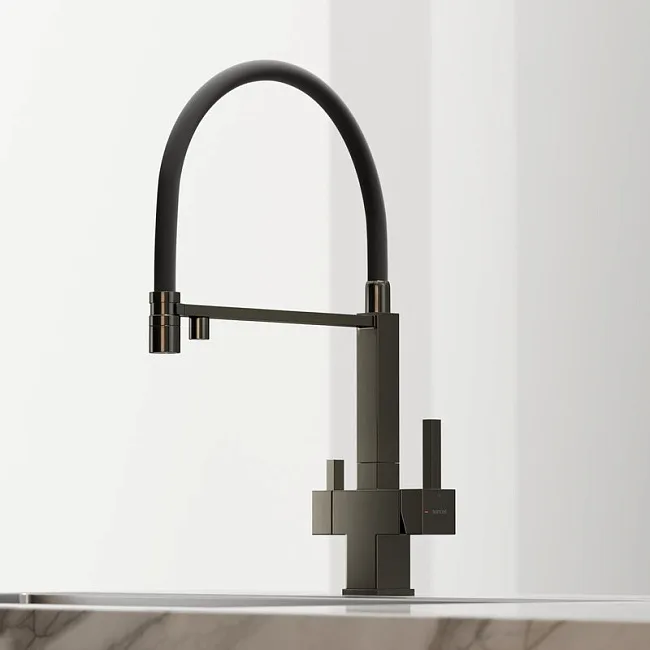 Смеситель для кухни Sancos Moro SC4006GG с гибким изливом, вороненая сталь Sancos — Оригинал