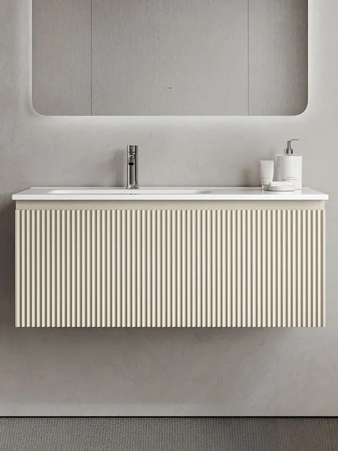 Тумба под раковину Sancos Snob R 1.0 100 подвесная Beige soft (капучино), SNR1.0100LCE Sancos — Оригинал