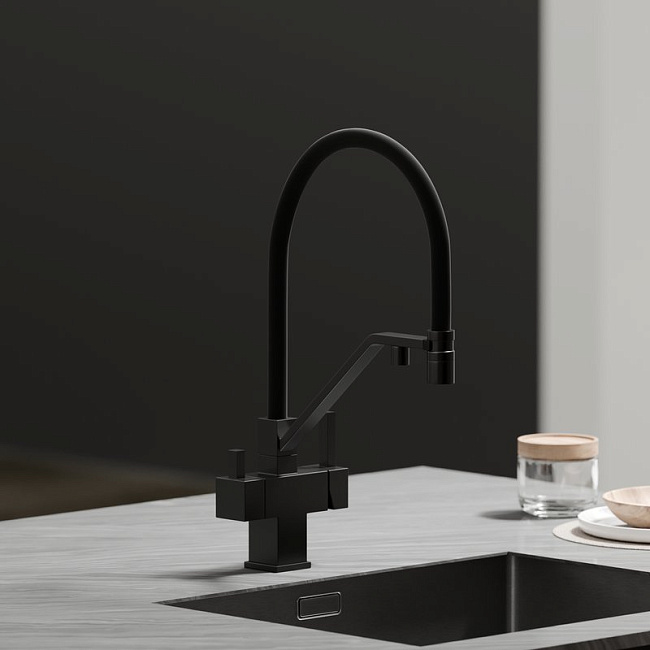 Смеситель для кухни Sancos Loro SC4007MB с гибким изливом, черный матовый Sancos — Оригинал