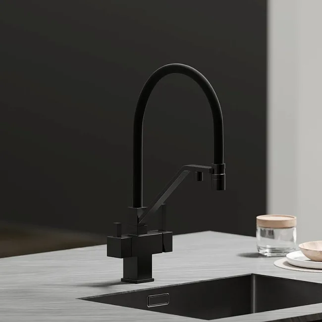 Смеситель для кухни Sancos Loro SC4007MB с гибким изливом, черный матовый Sancos — Оригинал