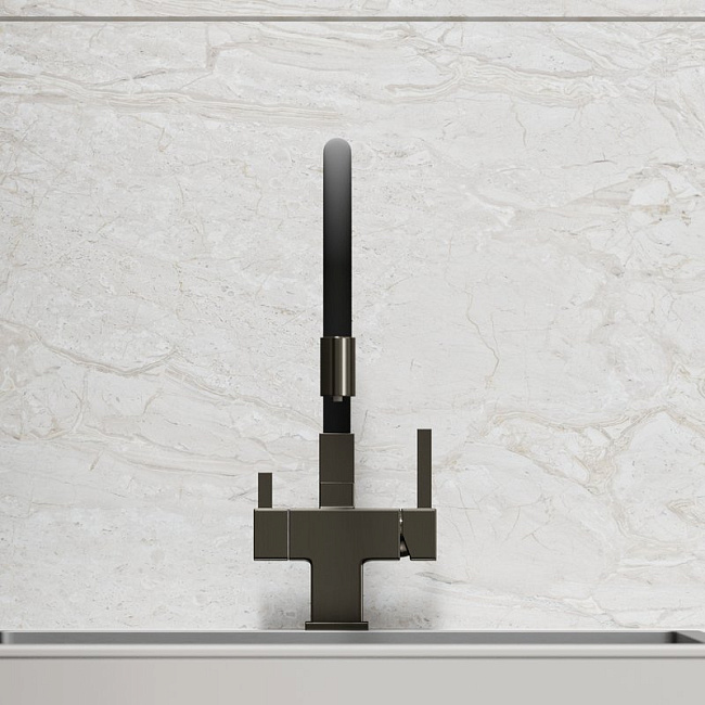 Смеситель для кухни Sancos Arno SC4005GG с гибким изливом, вороненая сталь Sancos — Оригинал