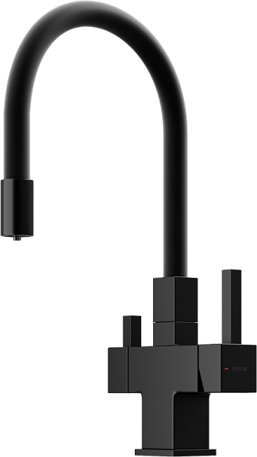 Смеситель для кухни Sancos Arno SC4005MB с гибким изливом, матовый черный Sancos — Оригинал