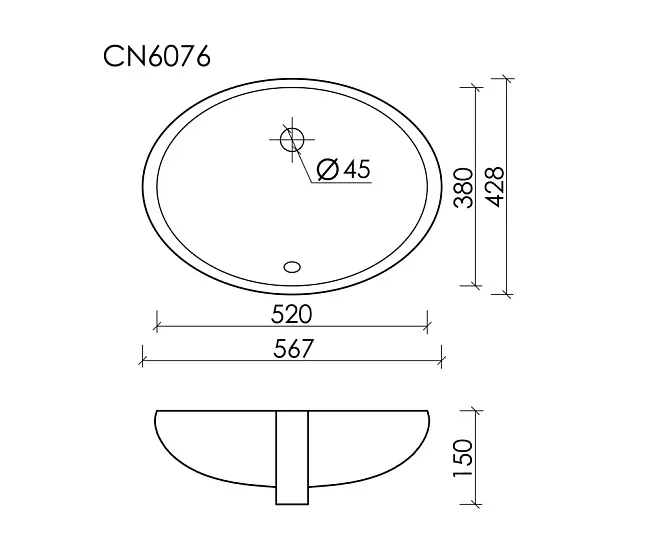 Встраиваемая раковина Ceramicanova Element CN6076  Sancos — Оригинал
