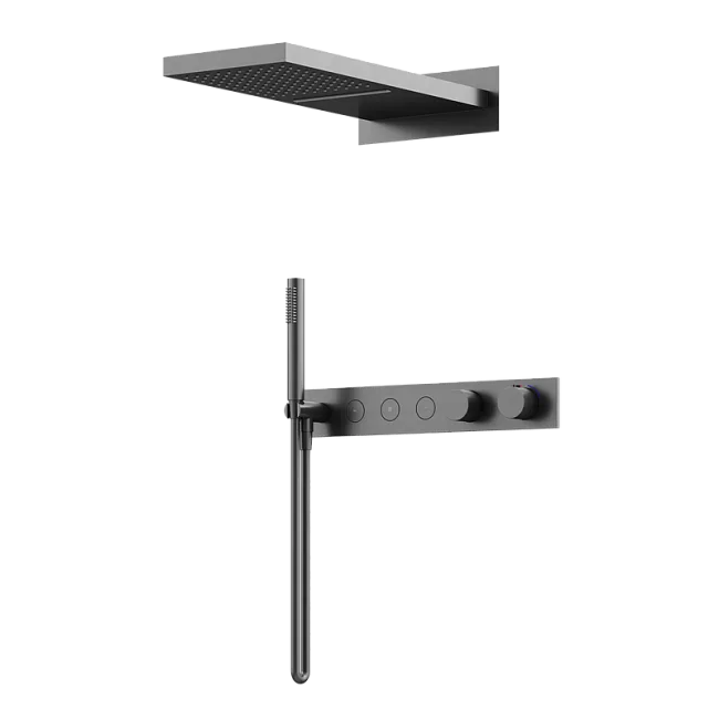 Душевой комплект Sancos Linn SC9023GG С ВНУТРЕННЕЙ ЧАСТЬЮ, вороненая сталь Sancos — Оригинал
