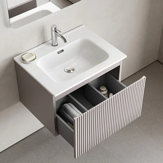 Тумба под раковину Sancos Snob R 1.0 60 подвесная Doha soft (пыльная роза), SNR1.060SM Sancos — Оригинал