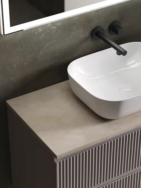 Тумба под раковину со столешницей Sancos Snob R 100 doha soft, столешница бежевая Sancos — Оригинал