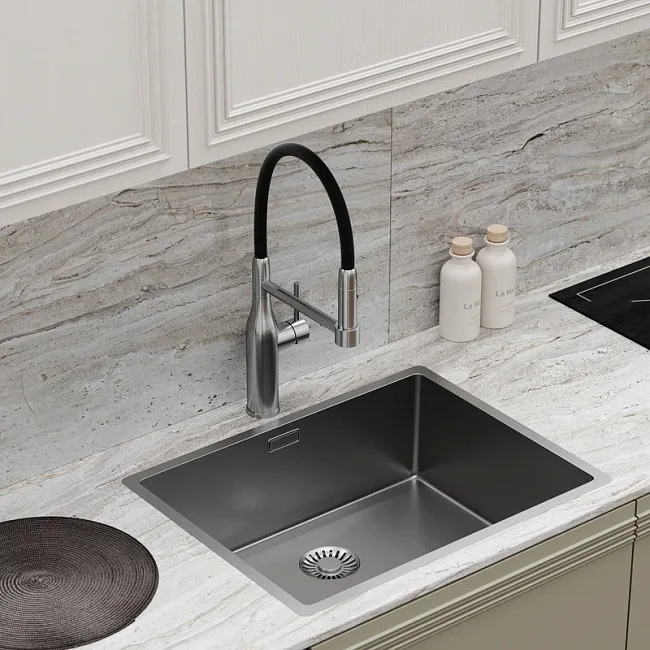 Смеситель для кухни Sancos Pride SC4011BNG с гибким изливом, нержавеющая сталь Sancos — Оригинал