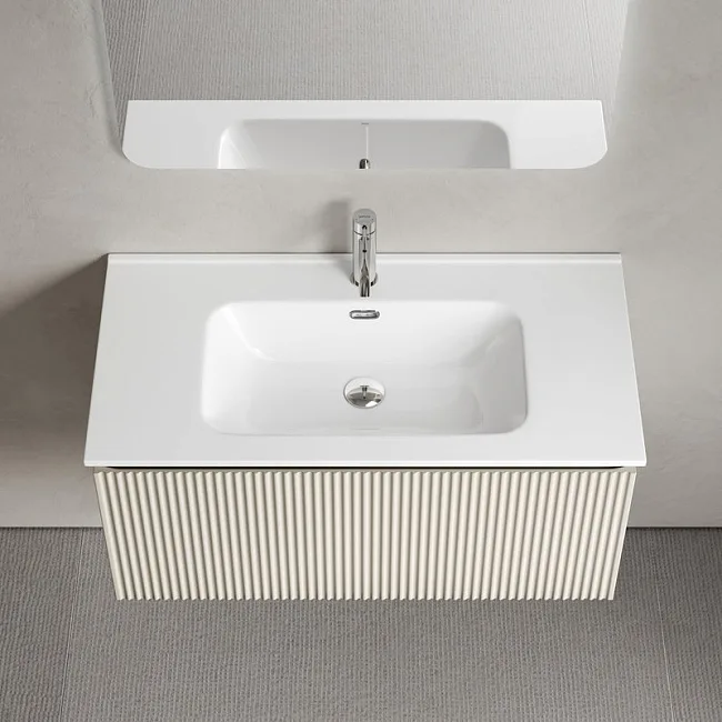 Тумба под раковину Sancos Snob R 1.0 90 подвесная Beige soft (капучино), SNR1.090CE Sancos — Оригинал