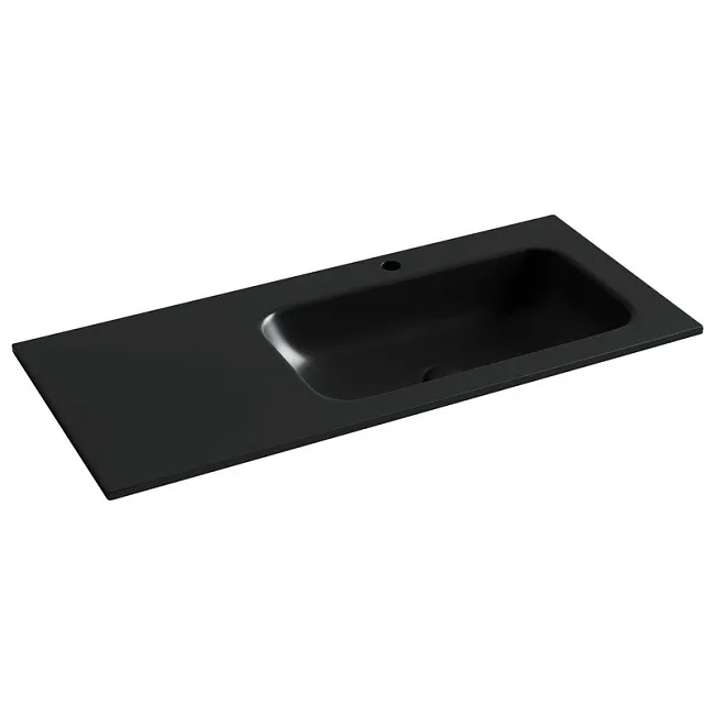 Мебельная раковина Ceramicanova Grace прямоугольная черная матовая 101 см CN7015MB Sancos — Оригинал