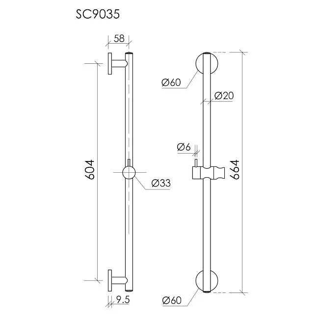 Душевая штанга Sancos SC9035BB брашированная бронза Sancos — Оригинал