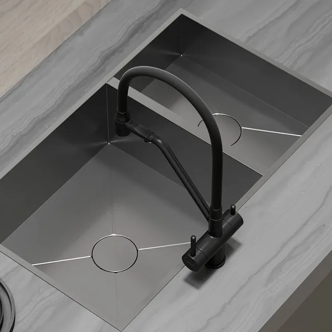 Смеситель для кухни Sancos Dora SC4003MB с гибким изливом, матовый черный Sancos — Оригинал
