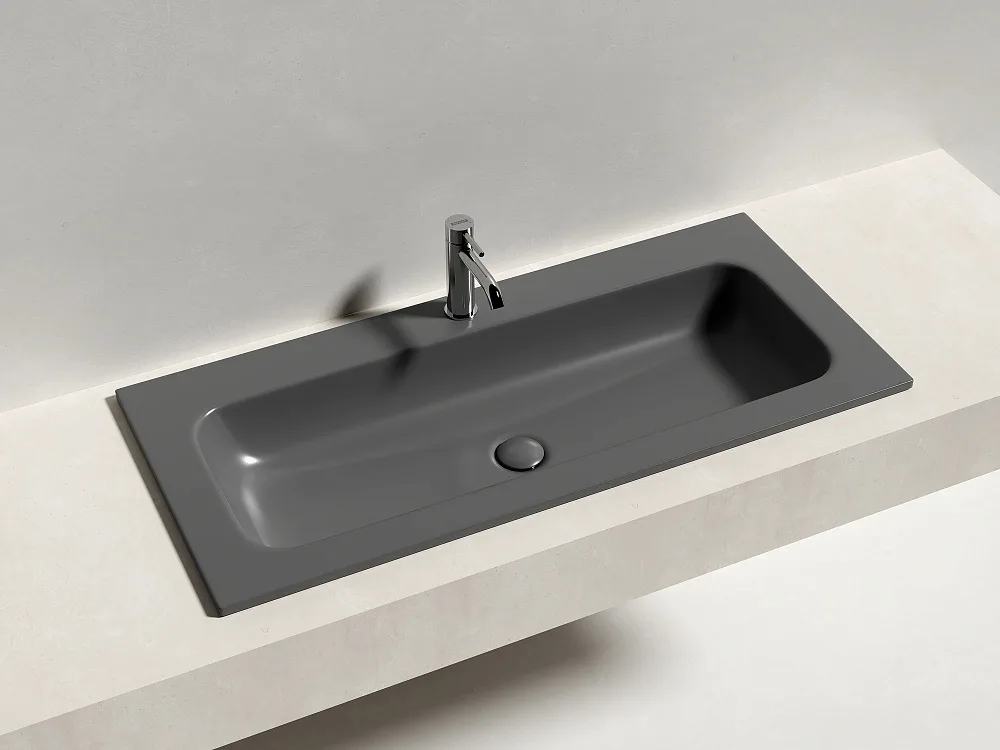 Накладная раковина Ceramicanova Grace прямоугольная без отверстия под смеситель темный антрацит Sancos — официальный сайт