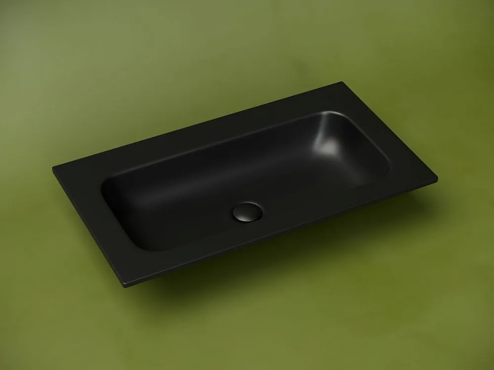 Накладная раковина Ceramicanova Grace прямоугольная без отверстия под смеситель черная матовая 81 см CN7012MBwx Sancos — официальный сайт