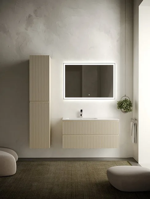 Тумба под раковину Sancos Snob R 100 подвесная Beige soft (капучино), SNR100LCE Sancos — Оригинал