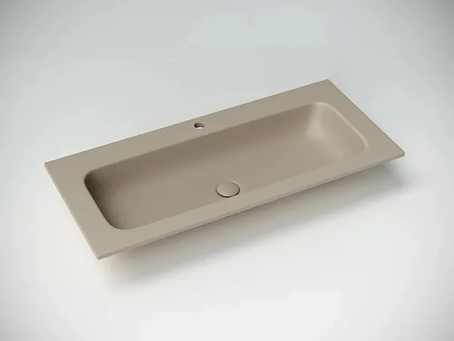 Мебельная раковина Ceramicanova Grace прямоугольная c отверстием под смеситель CN7013MC капучино Sancos — Оригинал