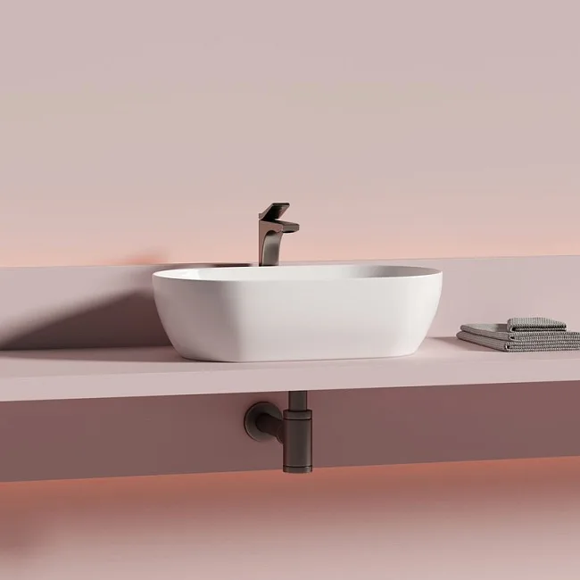 Раковина накладная Ceramicanova Twist овальная 50 см цвет белый CN12001 Sancos — Оригинал